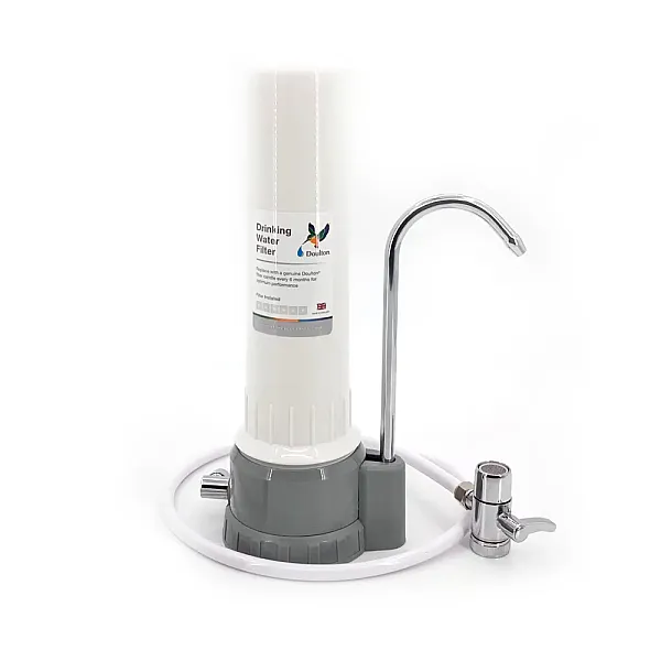 Doulton HCPS + Ultracarb Λευκή Μονή Συσκευή  Άνω Πάγκου με Βρυσάκι